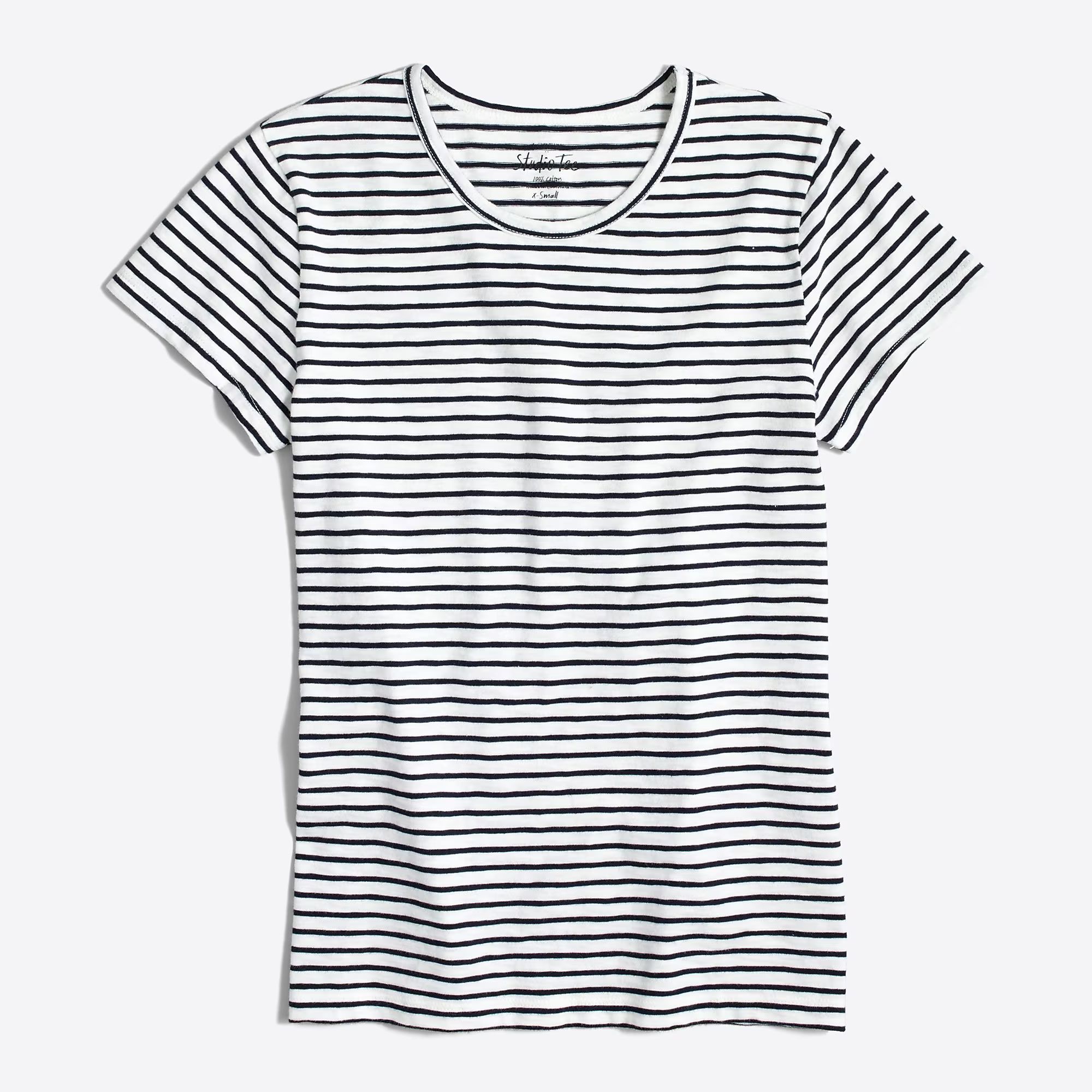 Classic cotton striped Studio T-shirt | J.Crew Factory