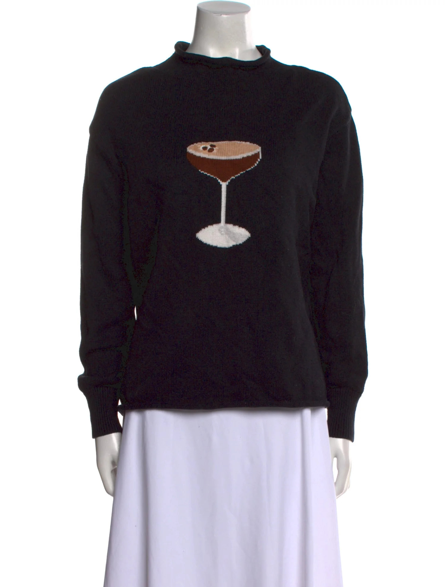 Graphic Print Mock Neck Sweater | The RealReal