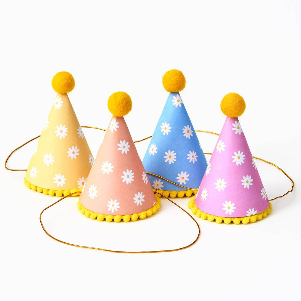Retro Daisy Party Hats | Paper Source | Paper Source