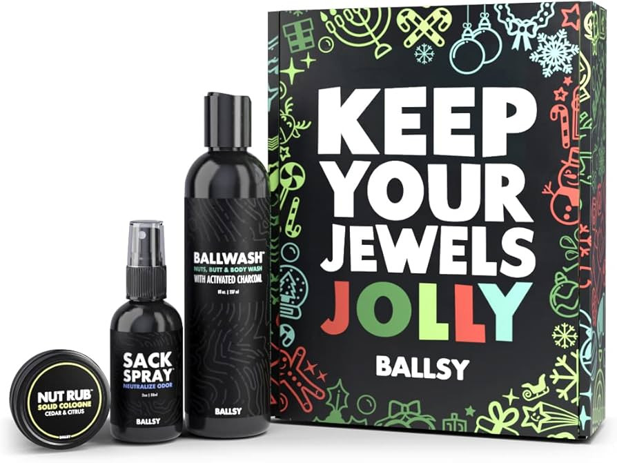 Ballsy Gift Set For Men, Jolly Jewels Pack, Includes Body Wash, Deodorizing Spray, and Cologne Ru... | Amazon (US)