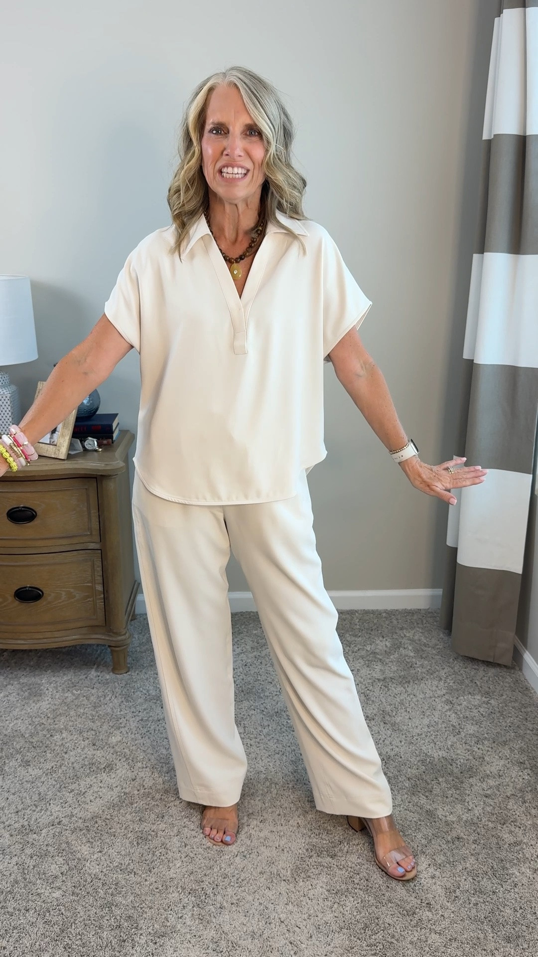 Wearing XS top and small pants. Use LISAXSPANX for 15% off your first @Spanx  order. These are such great workwear and travel pieces, but also just fun to wear everyday for a pulled together look.

#LTKootd #LTKgrwm #LTKOver40