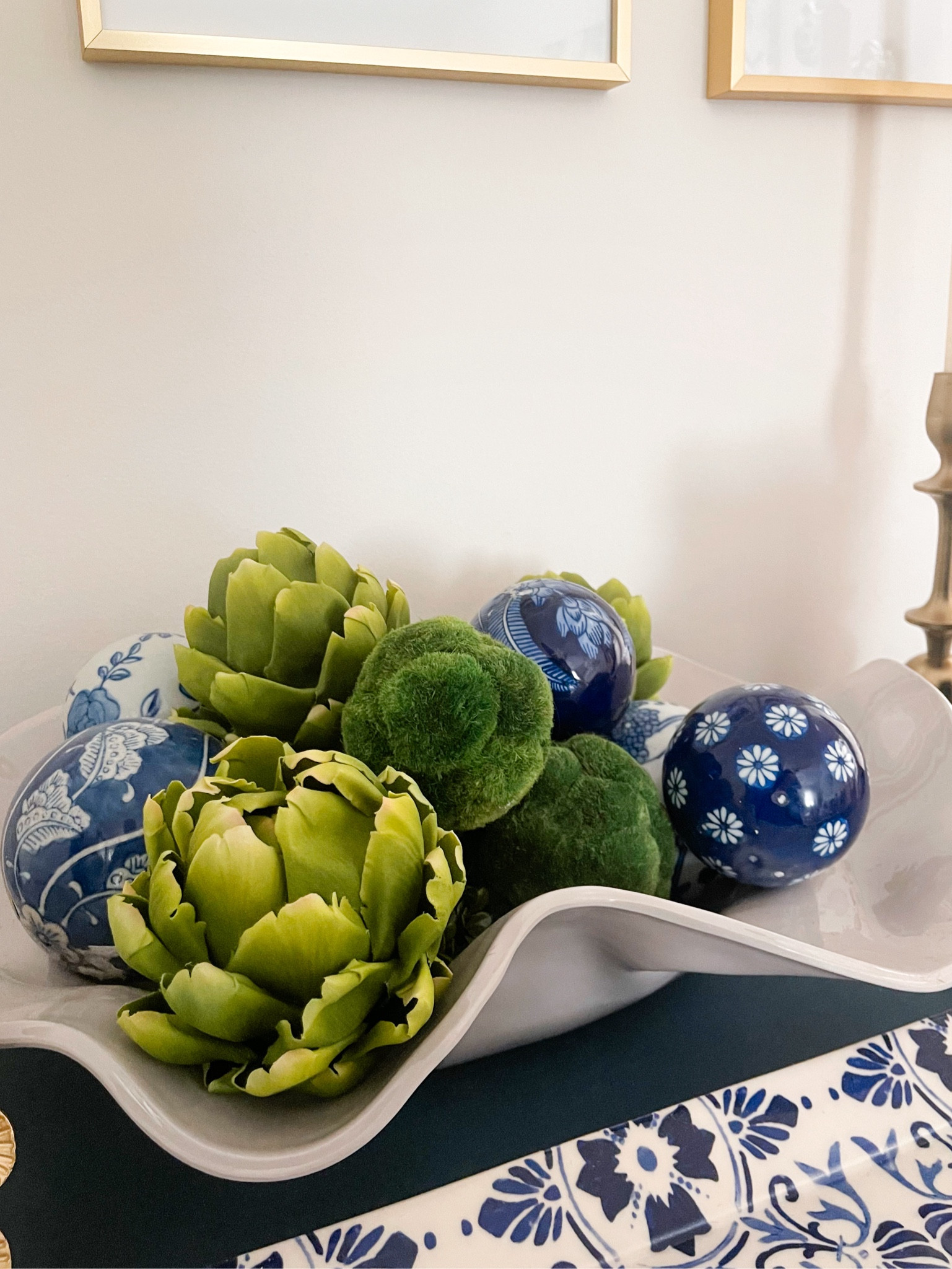 I’m obsessed with artichokes lately. Pair with some blue and white porcelain balls and you’ve got a perfect center piece or space filler! 

#LTKHome
