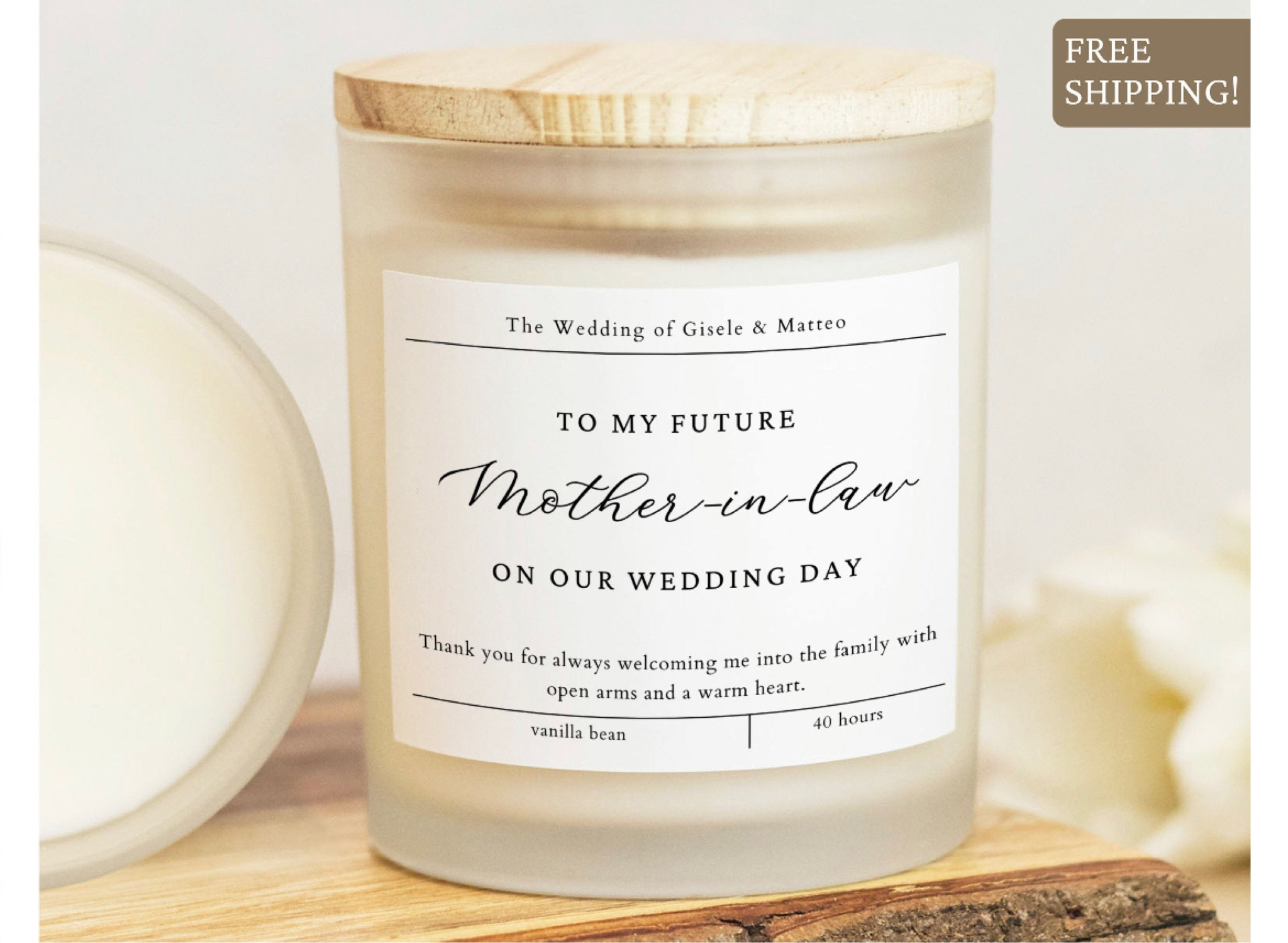 Mother In Law Wedding Gift Candle | Mother Of The Bride Gift | Mother Of The Groom Gift | Mother In Law Wedding Present | New Mother In Law