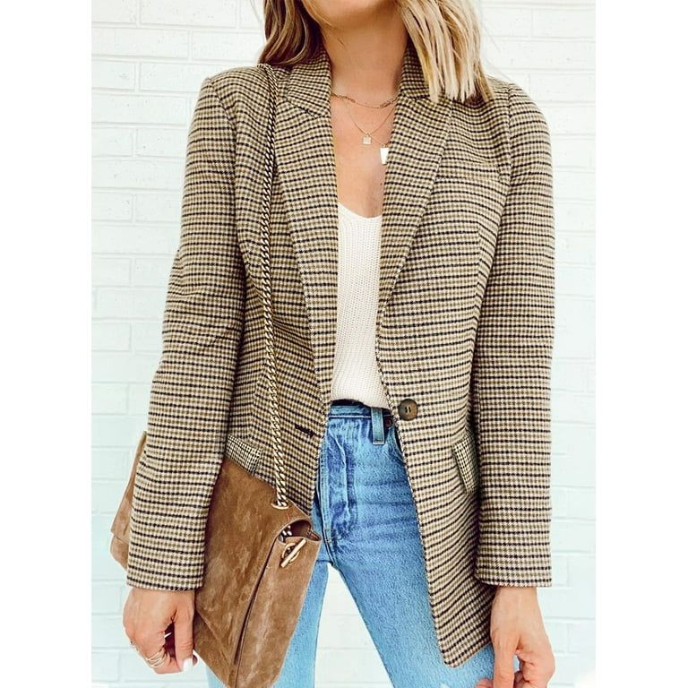 Eytino Women's Casual Blazers Long Sleeve Open Front Work Office Jackets Blazer | Walmart (US)