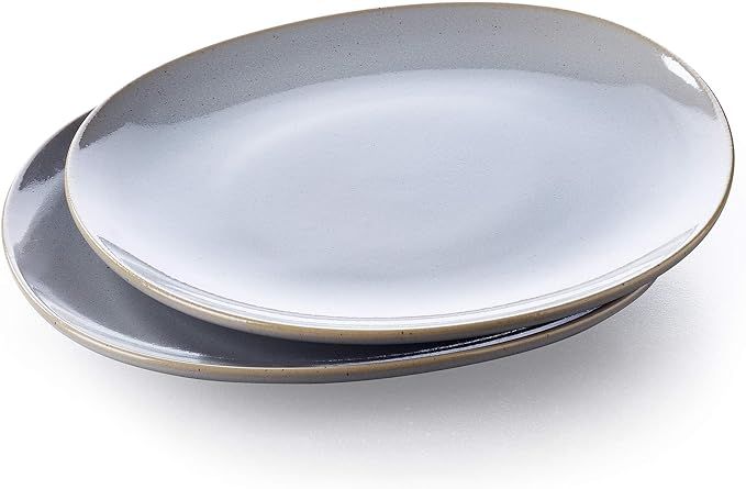 Keltum Pearl Grey Glazed Stoneware 9" Breakfast and Dessert Plates, Set of 2 | Amazon (US)