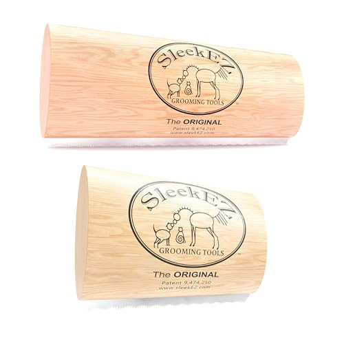 SleekEZ Deshedding Grooming Tool for Dogs, Cats & Horses | Undercoat Brush for Short & Long Hair | Cat Grooming Supplies | Cat Hair Remover | Painlessly Remove 95% of Loose Fur & Dirt | (2.5 & 5 inch) | Amazon (US)