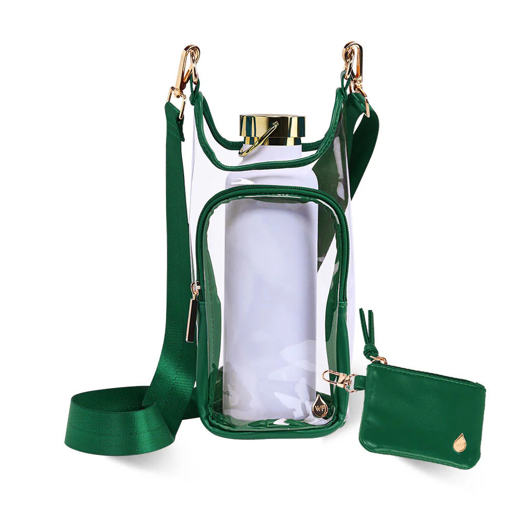 Clear HydroBag\u00ae Stadium with Augusta Golf Green Trim and Matching RFID Pouch | WanderFull 