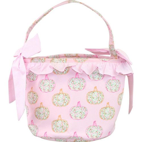 Pink Gingham Pumpkin Print Bucket | Cecil and Lou
