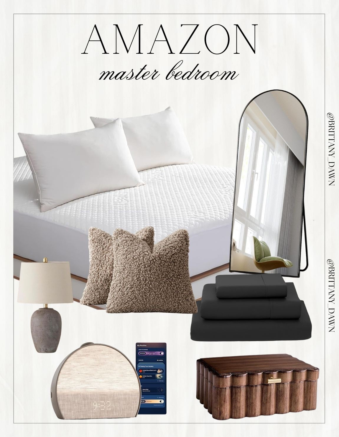 Transform your bedroom into a serene sanctuary! I am obsessed with these neutral Amazon finds, from the textured pillows to that sleek arched mirror that adds so much light to the space. ✨

Creating a cozy, high-end look doesn't have to be complicated. These essentials bring that perfect blend of comfort and style to any master suite. 🛌

#AmazonHome #BedroomDecor #InteriorInspo #NeutralHome #AmazonFinds #MasterBedroom #HomeStyle

#LTKHome