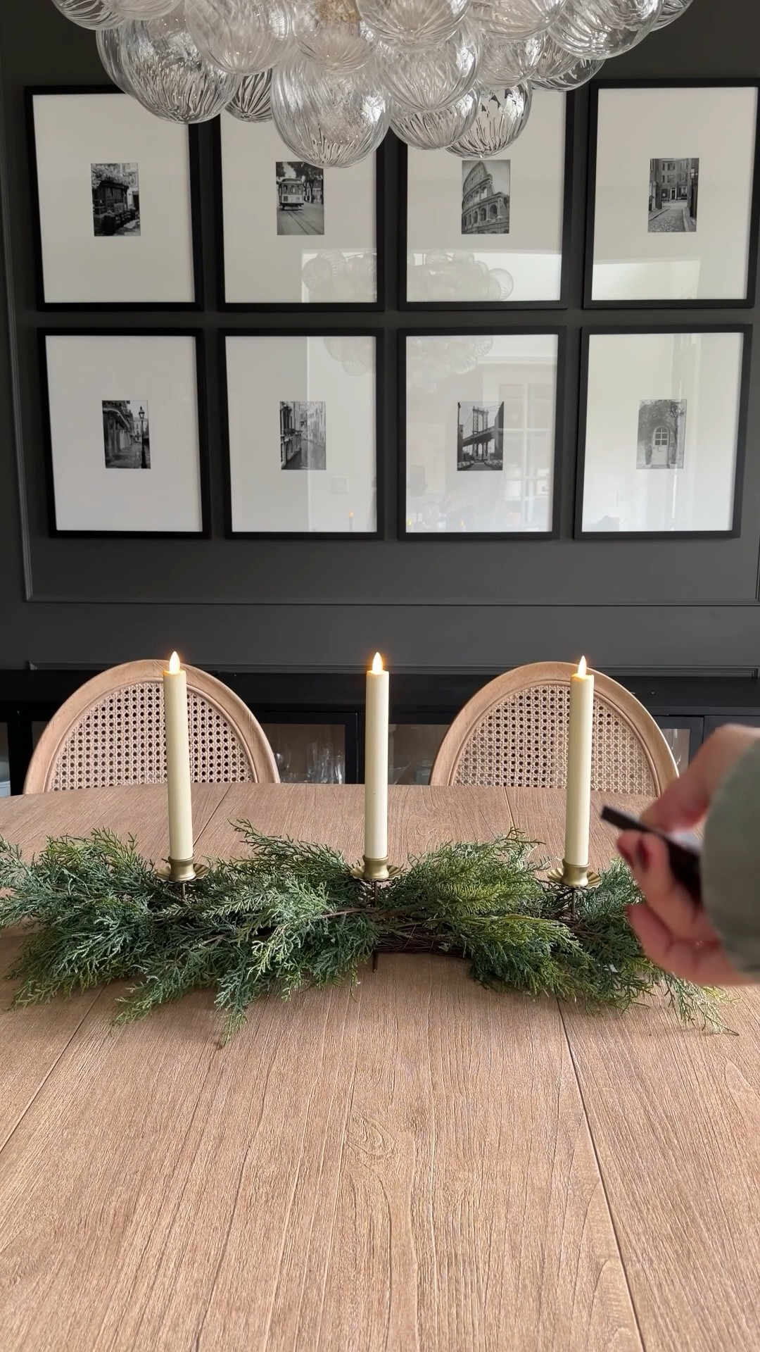 A greenery centerpiece that works in almost any spot! Dining tables, buffets, consoles, or even a kitchen island. 

#LTKHoliday #LTKHome #LTKFindsUnder50