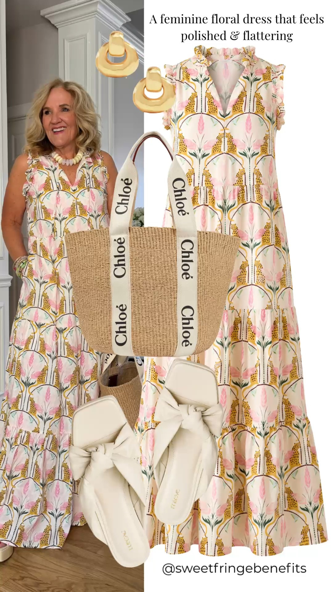 This feminine floral maxi dress feels polished and flattering, with a beautiful print that makes getting dressed easy. I love it styled with woven accessories and neutral bow sandals for a fresh summer look.

💡 LTK MADE EASY
❤️ Heart = Support my posts!
🔖 Save = Get sale & restock alerts
📋 Lists = Keep favorites organized
📲 Share = Send lists and products to a friend. Hello, Christmas List!
💬 Comment = Ask me anything about what I'm wearing.:-)

#LTKootd #LTKWedding #LTKOver40