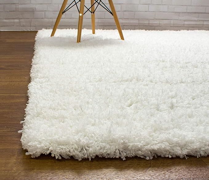 Super Soft Shag Rug Snow White Premium Washable Extra Thick Microfiber Shaggy Mat For Doorway / E... | Amazon (US)