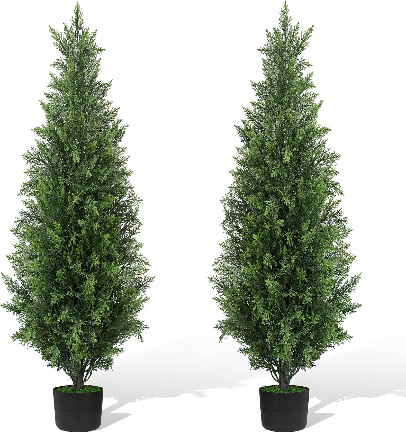 2Pack 4FT Artificial Cedar Tree, UV Resistant Fake Pine Tree | Amazon (US)