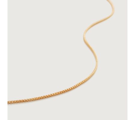 Fine Oval Box Chain Necklace adjustable 46cm/18' | Monica Vinader (US)