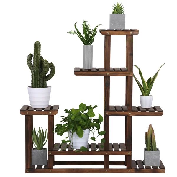 6-Shelf Wooden Flower Stand Plant Display for Indoors and Outdoors | Walmart (US)