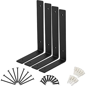 Shelf Brackets - Heavy Duty Rustic Farmhouse Iron Wall Floating Shelf Bracket for DIY Open Shelvi... | Amazon (US)