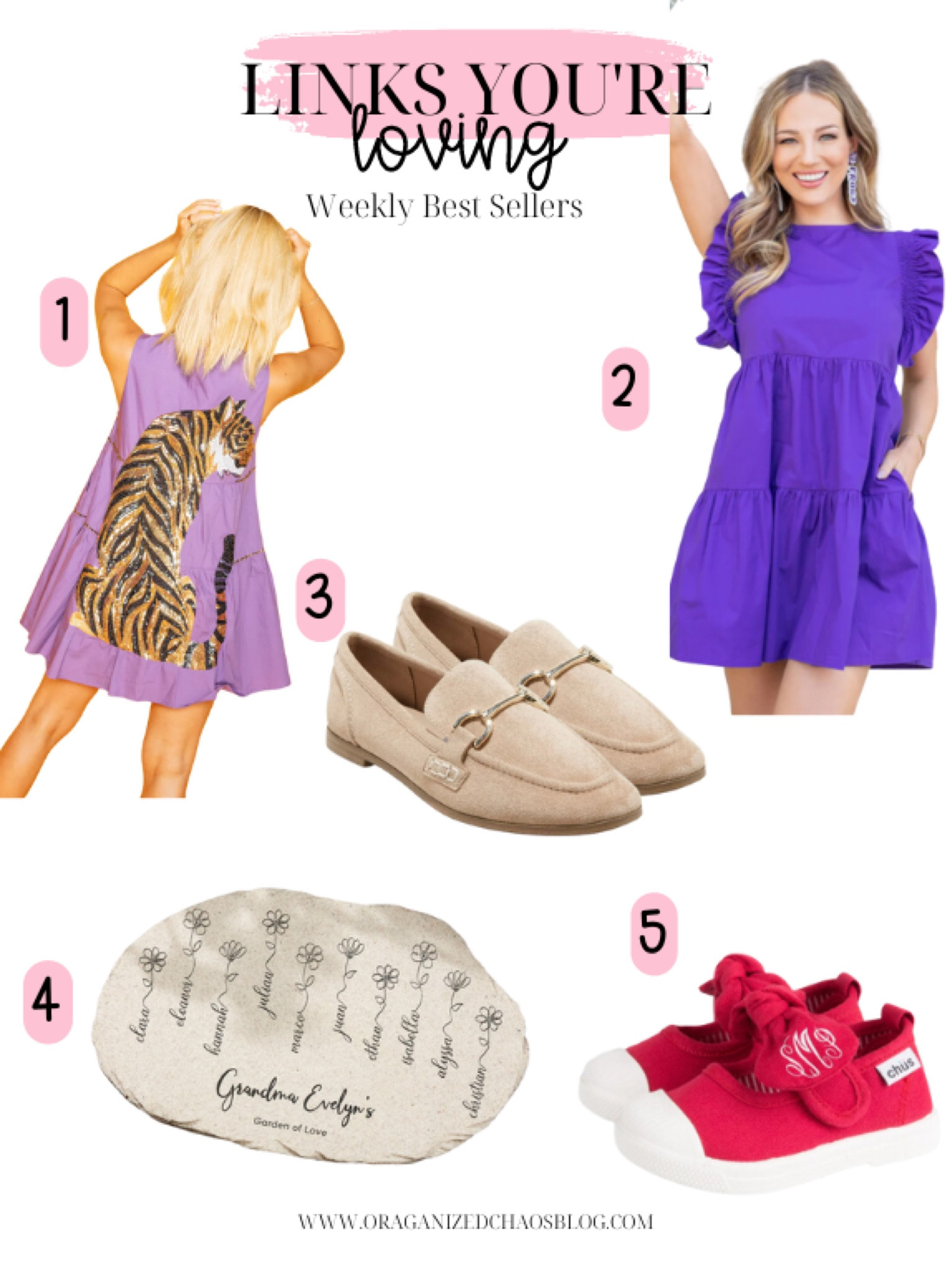 Weekly Best Sellers

Queen of Sparkles Tiger Dress
Avara Purple Dress
Target Loafers
Garden Stone- grandparents day
Kids Chus 

#LTKhome #LTKFind #LTKSeasonal
