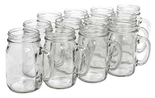 North Mountain Supply - NMS J40014 - No Lids Glass Pint Mug Handle Mason Drinking Jars - Case of ... | Amazon (US)