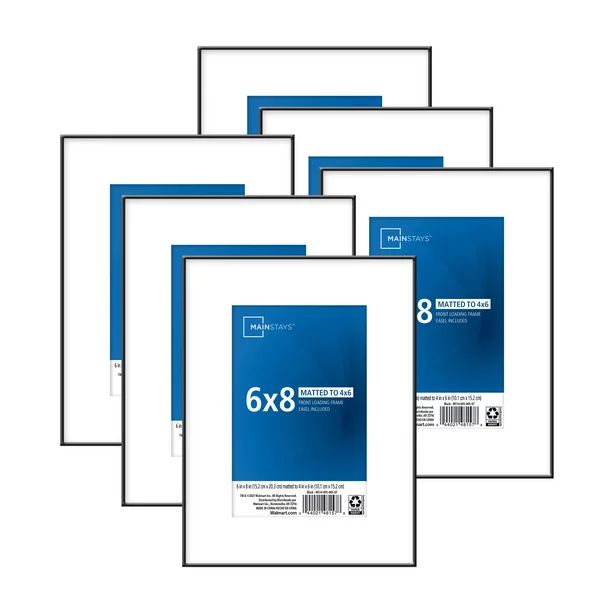 Mainstays 6x8 matted to 4x6 Front Loading Picture Frame, Set of 6 - Walmart.com | Walmart (US)