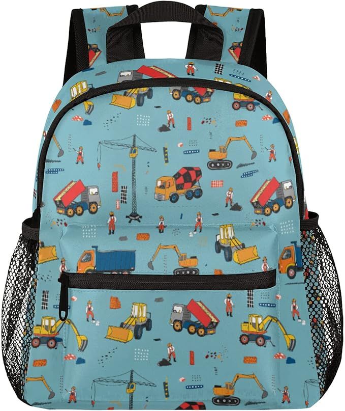 Yellow Excavator Truck Toddler Backpack for Boys and Girls,Funny Big Car Little Kids School Backp... | Amazon (US)