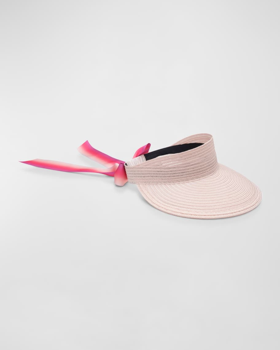 Eugenia Kim Ricky Ombre Grosgrain & Hemp Visor | Neiman Marcus