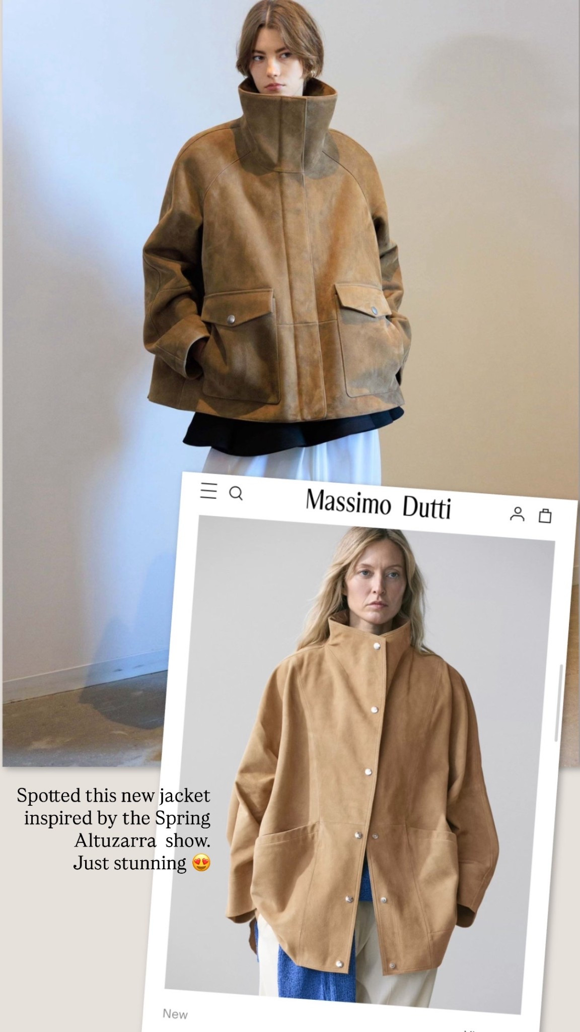 Spring jacket - Massimo dutti suede funnel neck windbreaker jacket inspired but the 2026 runways #ltkspring 

#LTKSeasonal
