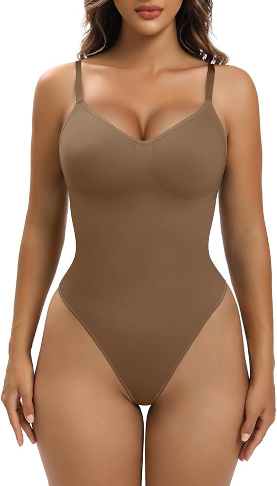 YIANNA Women Shapewear Tummy Control Bodysuit Seamless Sculpting Snatched Waist Body Suit Thong o... | Amazon (US)
