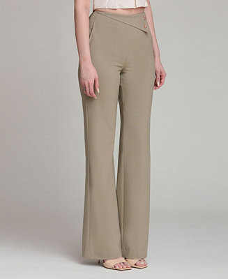 Women's Wide-Leg Mid-Rise Pants | Macy's