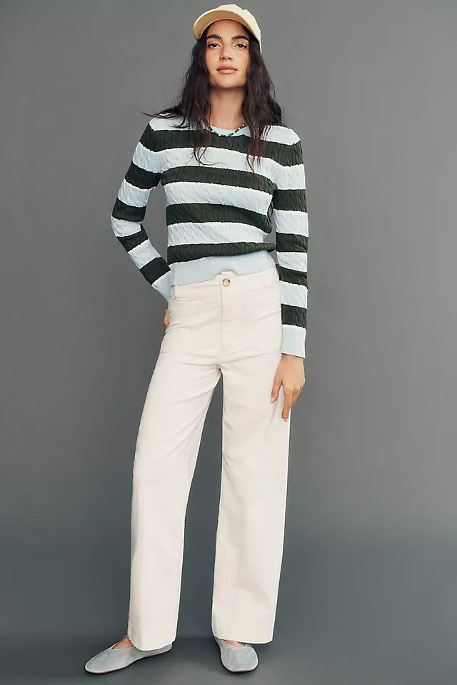 Colette Corduroy High-Rise Wide-Leg Full-Length Pants | Anthropologie (US)