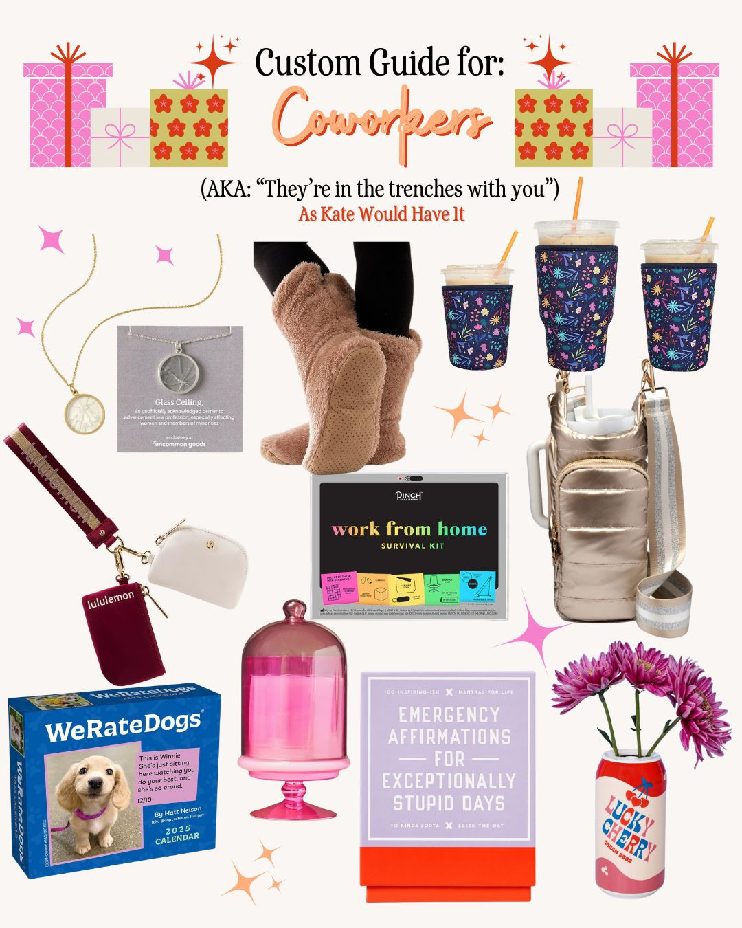 You asked for: Gifts for coworkers. Mine are the best, so I get it. Iced coffee sleeves, an inspirational necklace, a crossbody that can handle a whole Stanley (pardon the pun), work survival goodies, and a fun desk vase. 

 #LTKCyberWeek #LTKGiftGuide #LTKHoliday
