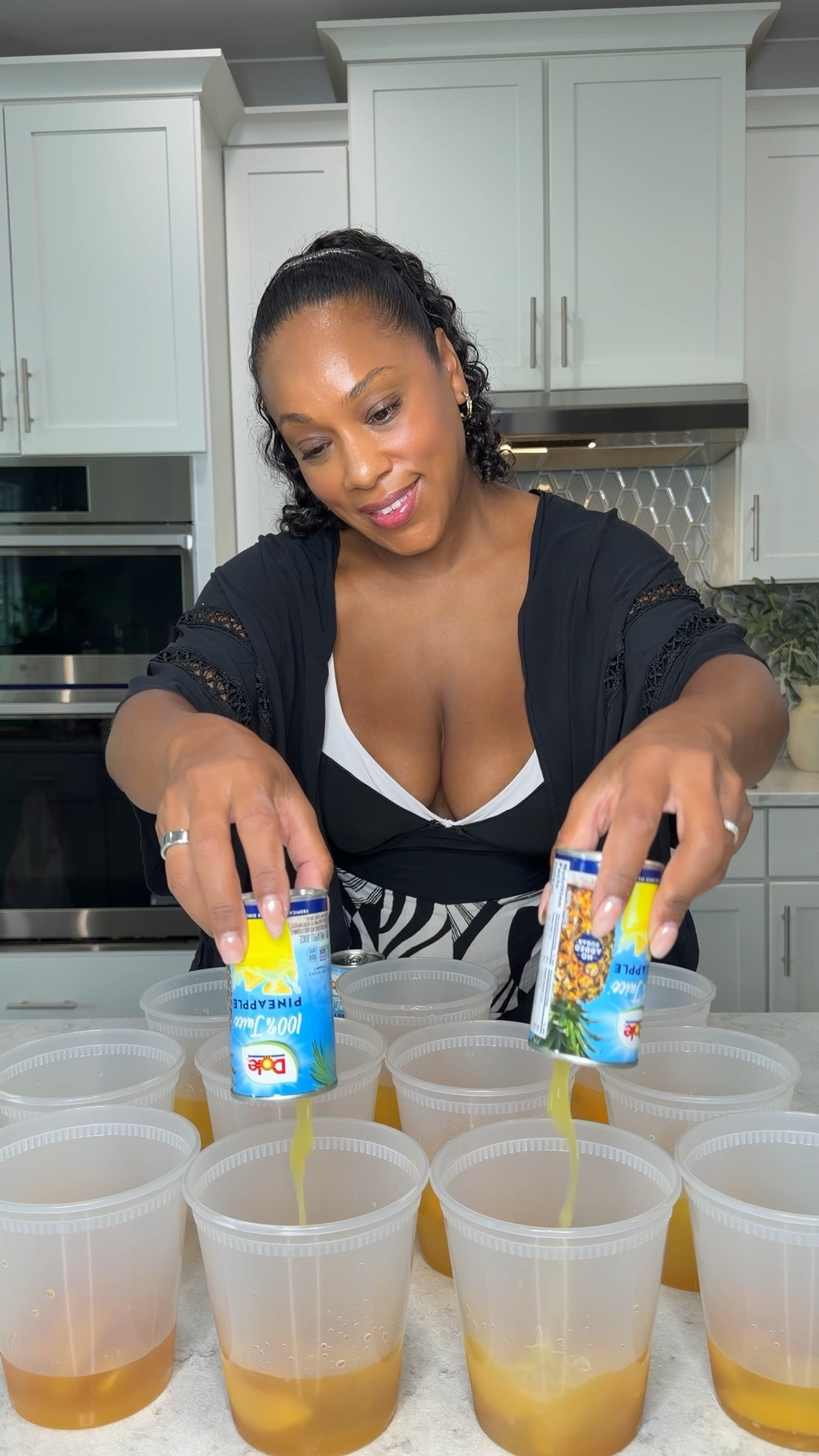 Hosting a pool party or summer get-together? These Tropical Peach Poolside Buckets are the perfect signature cocktail! I'm sharing the drink buckets, reusable straws, and entertaining essentials I used to recreate this easy poolside cocktail. Perfect for summer parties, girls' weekends, backyard BBQs, lake days, and pool days.

Tropical Peach Poolside Buckets ☀️🍹🍑

Save this for your next pool day! ☀️🍹🍑

🍹 Per Bucket
Handful of frozen peaches
3–4 shots tequila (depending on how strong you like it)
1 oz peach purée (Peach Mix )
 1 (6 oz) mini can pineapple juice
½ oz fresh lime juice
Top with ginger ale
 Splash of grenadine
Add Lime wheels
Fill with ice
Stir and enjoy!

 Makes 12 Buckets
1 large bag frozen peaches (about 2½–3 lbs)
 Tequila (3–4 shots per bucket, depending on how strong you like them)
2 oz peach purée (or Peach Mix)
12 mini (6 oz) cans pineapple juice
6 oz fresh lime juice
2½–3 liters ginger ale
6 oz grenadine
Add lime wheels
Ice

#poolday #poolparty #cocktailrecipe #summercocktails #poolsidedrinks #hosting #summerhosting #drinkbucket #peachcocktail #pineapplecocktail #hostesswiththemostess #entertaining

#LTKfoodie #LTKSeasonal #LTKHome
