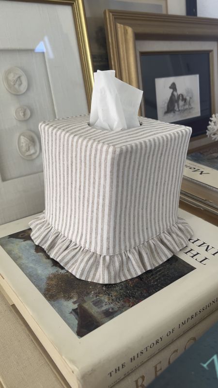 Homebyjulianne Etsy handmade home decor find, ticking stripe ruffle tissue cover 

#LTKGiftGuide #LTKhome #LTKSeasonal
