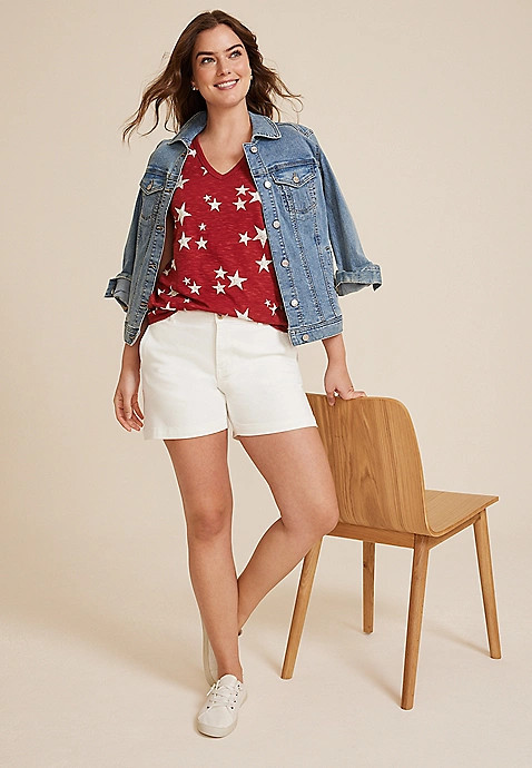 24/7 Morgan Stars V Neck Tank Top | Maurices