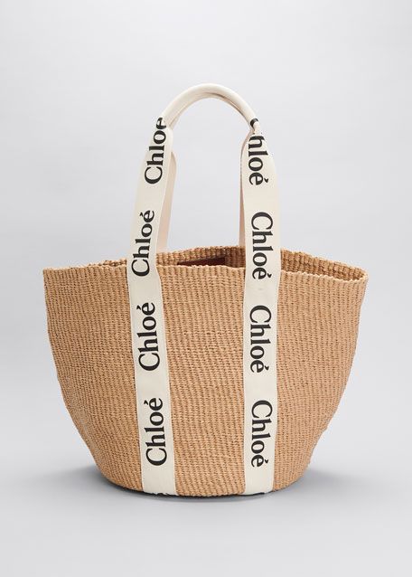 Chloe Woody Logo Large Basket Tote Bag | Bergdorf Goodman