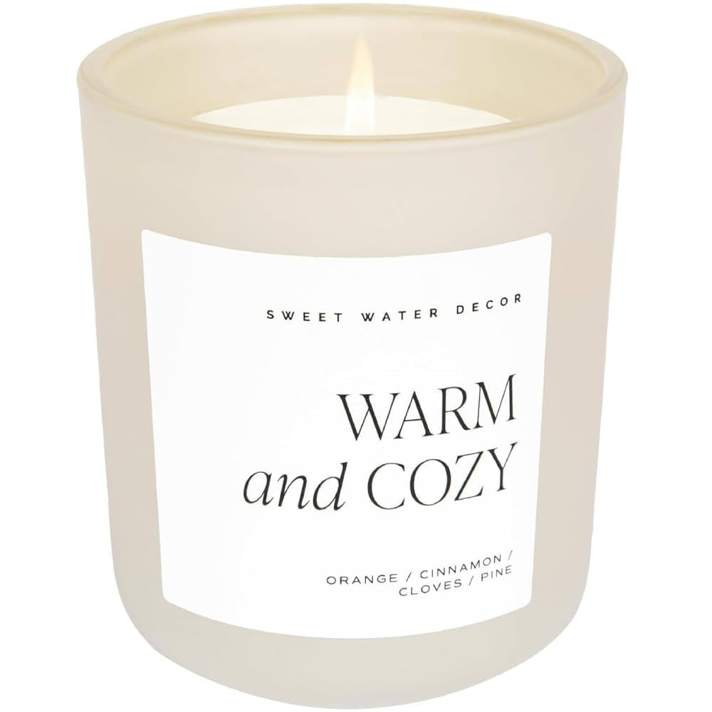 Sweet Water Decor Warm and Cozy Soy Candle - Orange, Cinnamon, Clove, and Pine Scented Candle for... | Amazon (US)