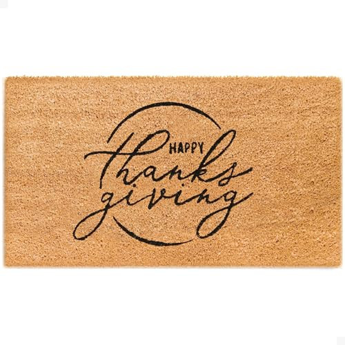 THEODORE MAGNUS Thanksgiving Door Mat - Welcome Mat for Front Door with Non-Slip Backing - Durable Doormat - Perfect for Outside Entrance Matt - Outdoor/Indoor - Happy - 17" x 30" | Amazon (US)