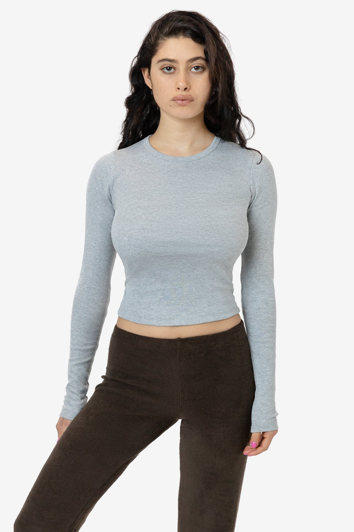 43007 - Baby Rib Long Sleeve Crewneck Tee | Los Angeles Apparel