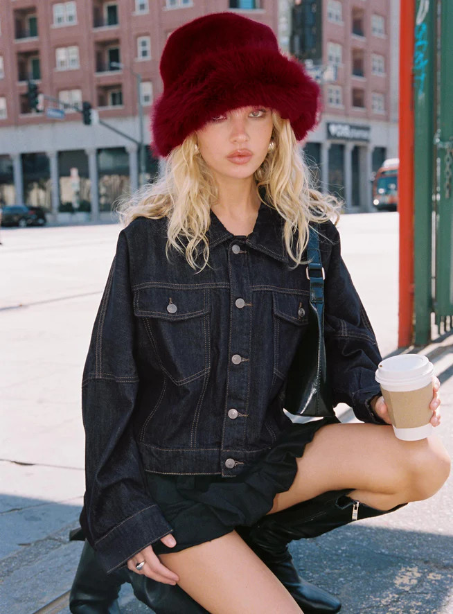 Hughes Jacket Dark Wash Denim | Princess Polly US