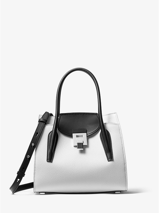 Bancroft Medium Color-Block Pebbled Leather Satchel | Michael Kors US