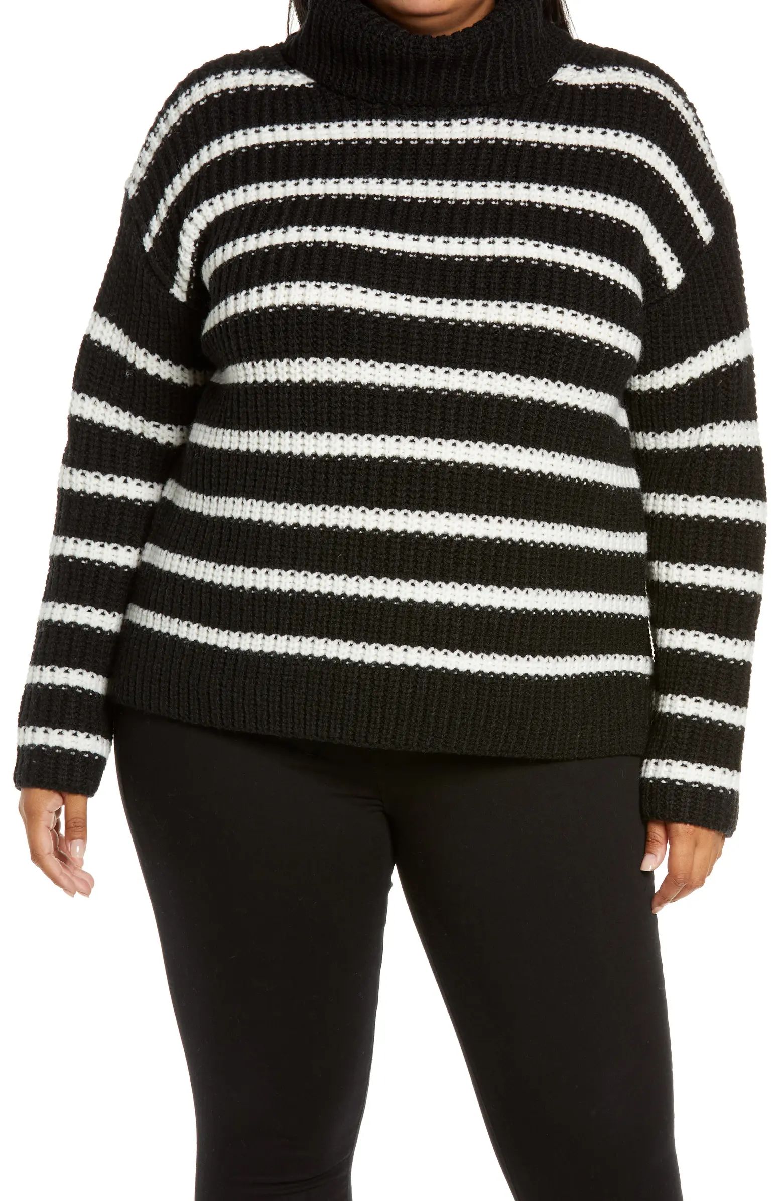 Stripe Cozy Turtleneck SweaterCASLON® | Nordstrom