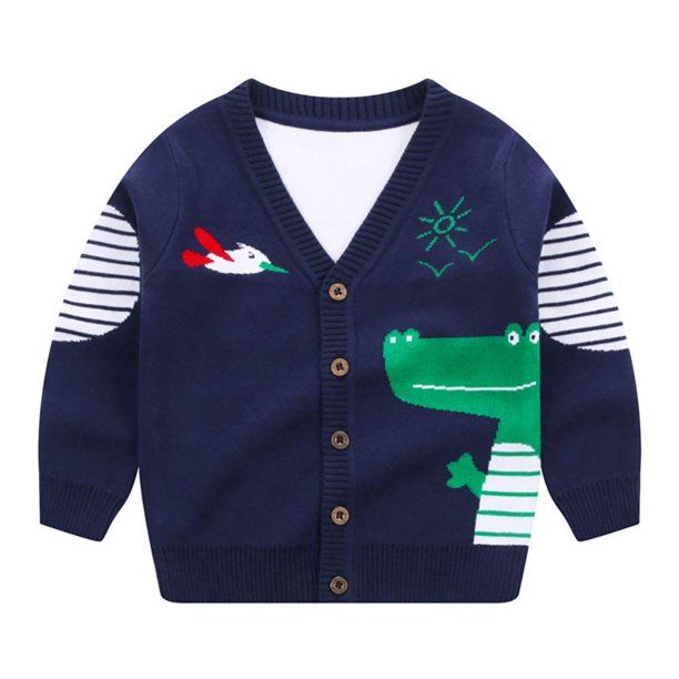 Morefun Little Boys Button Up Cardigan Sweater V Neck Soft Knit - Walmart.com | Walmart (US)