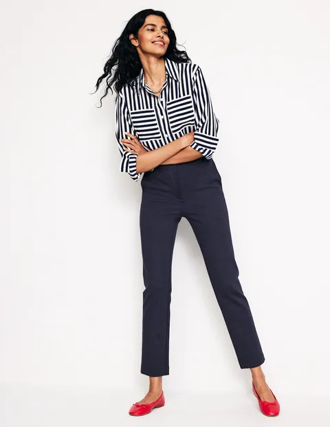 Highgate Ponte Trousers - Navy | Boden US | Boden (US)