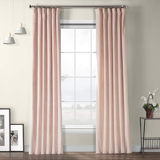 HPD Half Price Drapes VPYC-161207-96 Plush Velvet Curtain (1 Panel), 50 X 96, Ballet Pink | Amazon (US)