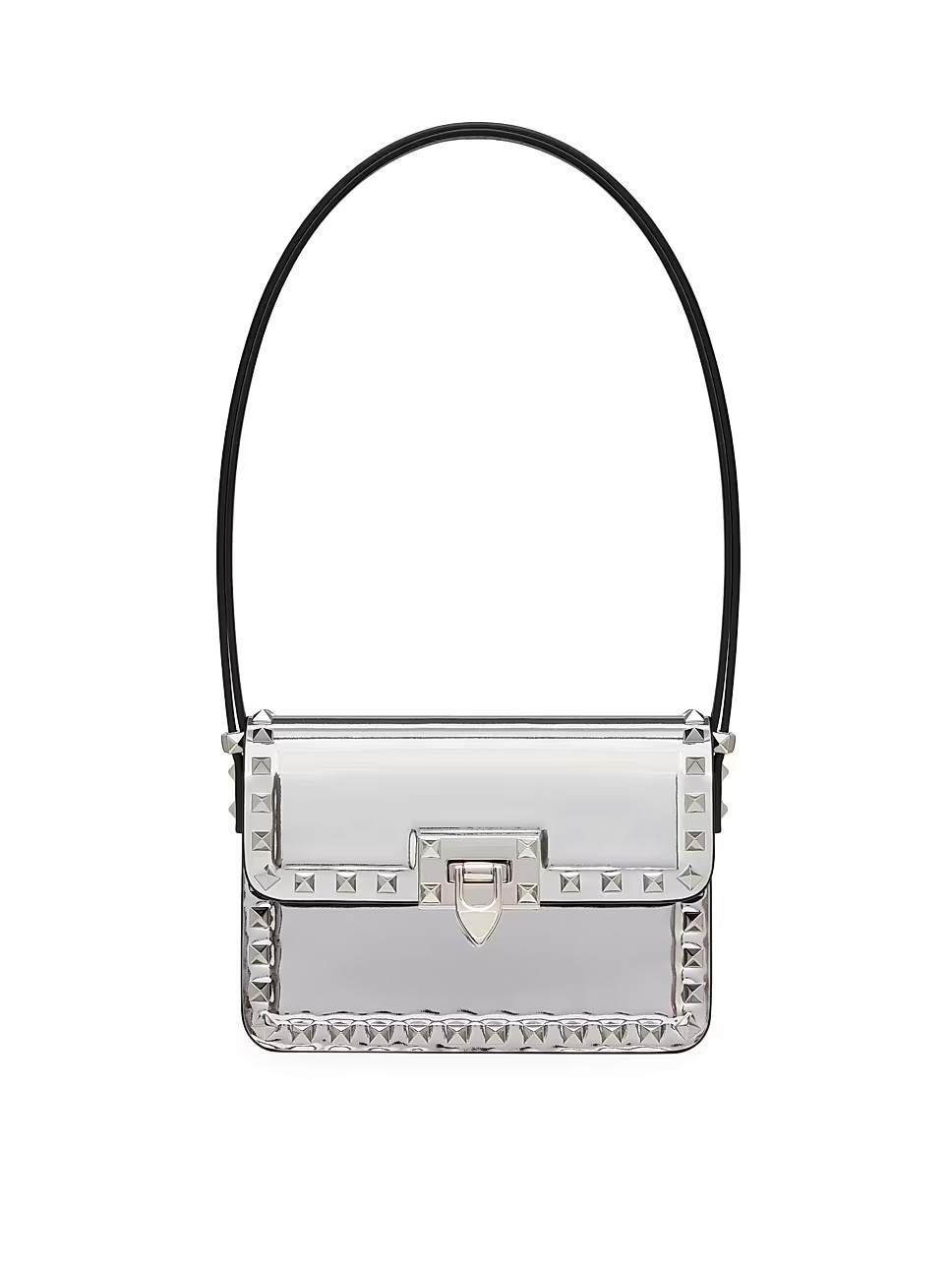 Small Rockstud 23 Mirror-Effect Calfskin Shoulder Bag | Saks Fifth Avenue