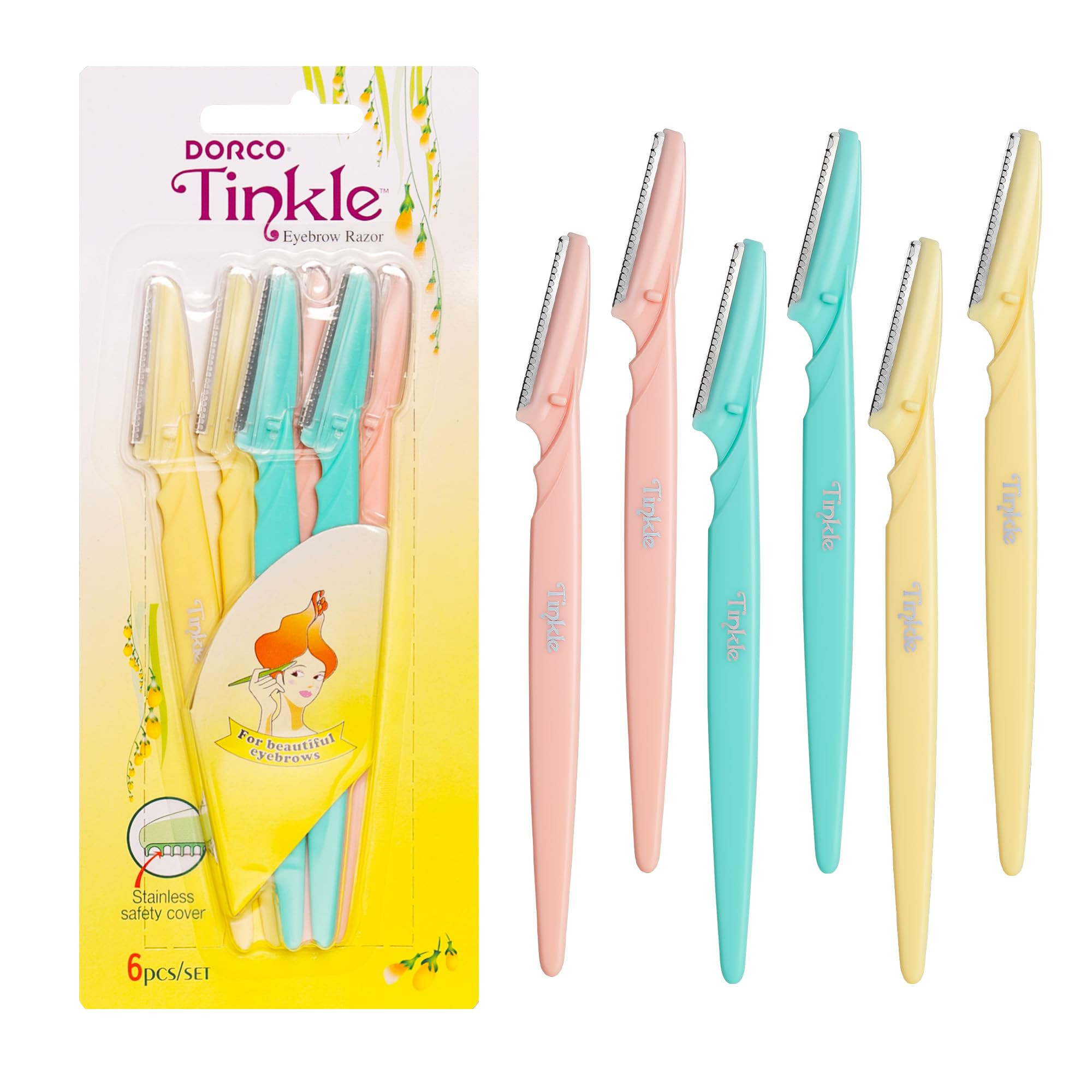 Tinkle Dermaplaning Tool 6ct, Dermaplane Razor for Women, Safe and Easy Peach Fuzz Remover, Eyebr... | Amazon (US)