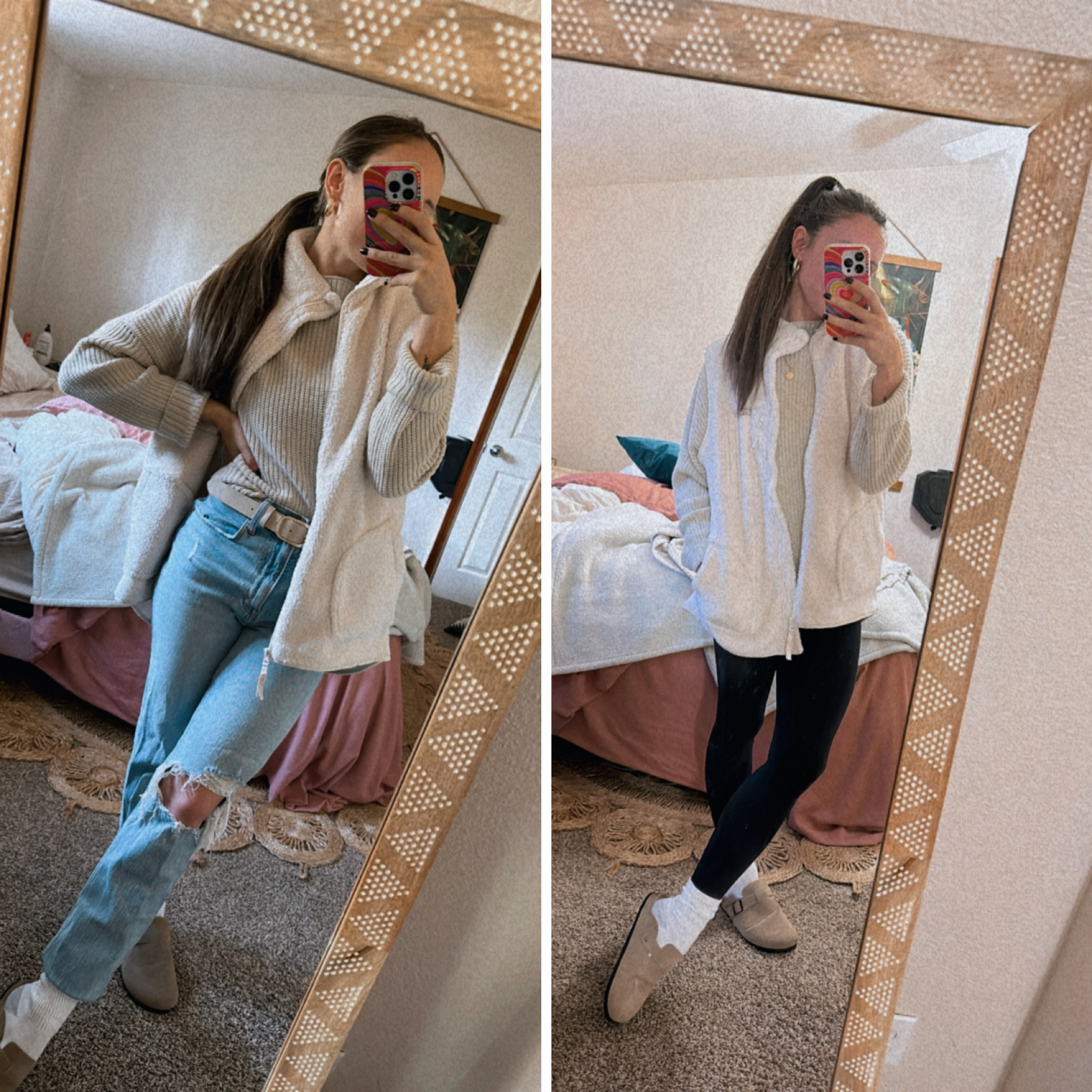 Cozy almost monochrome fall/winter vibes that you can dress up or dress down so so seamlessly. Obsessed with how this oversized Columbia vest fits! It’s on sale right now and everything else but the jeans are an Amazon find 🫶🏼 yes, including the Birkenstock clog dupes.

#LTKSeasonal #LTKHoliday #LTKfindsunder50