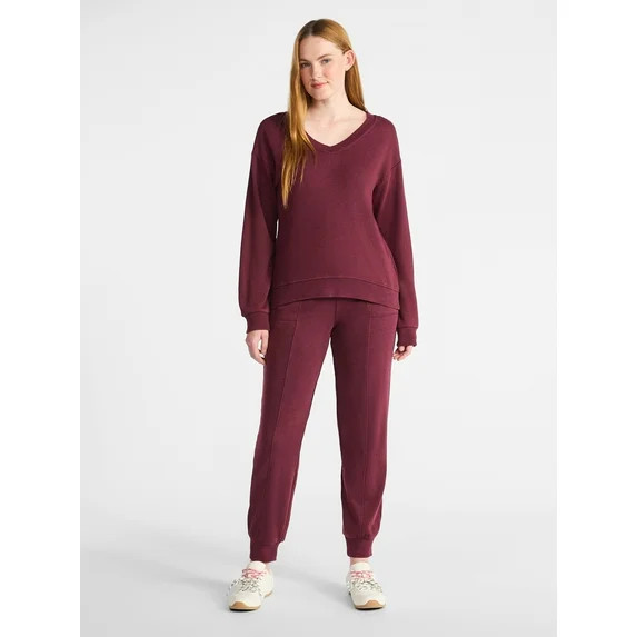 Time and Tru Women's and Women’s Plus French Terry Set, 2-Piece, Sizes XS-4X | Walmart (US)