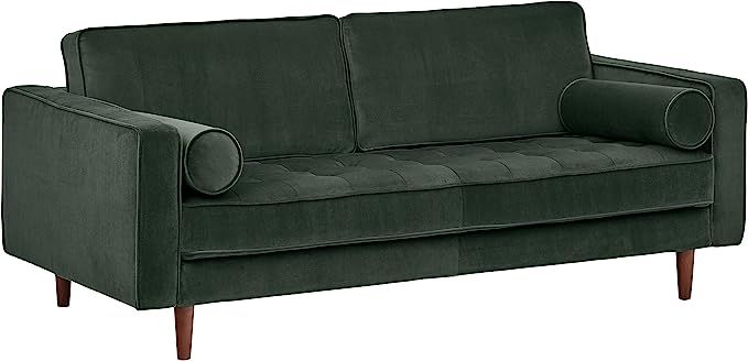 Amazon Brand – Rivet Aiden Mid-Century Modern Tufted Loveseat Sofa (74") - Hunter Green | Amazon (US)