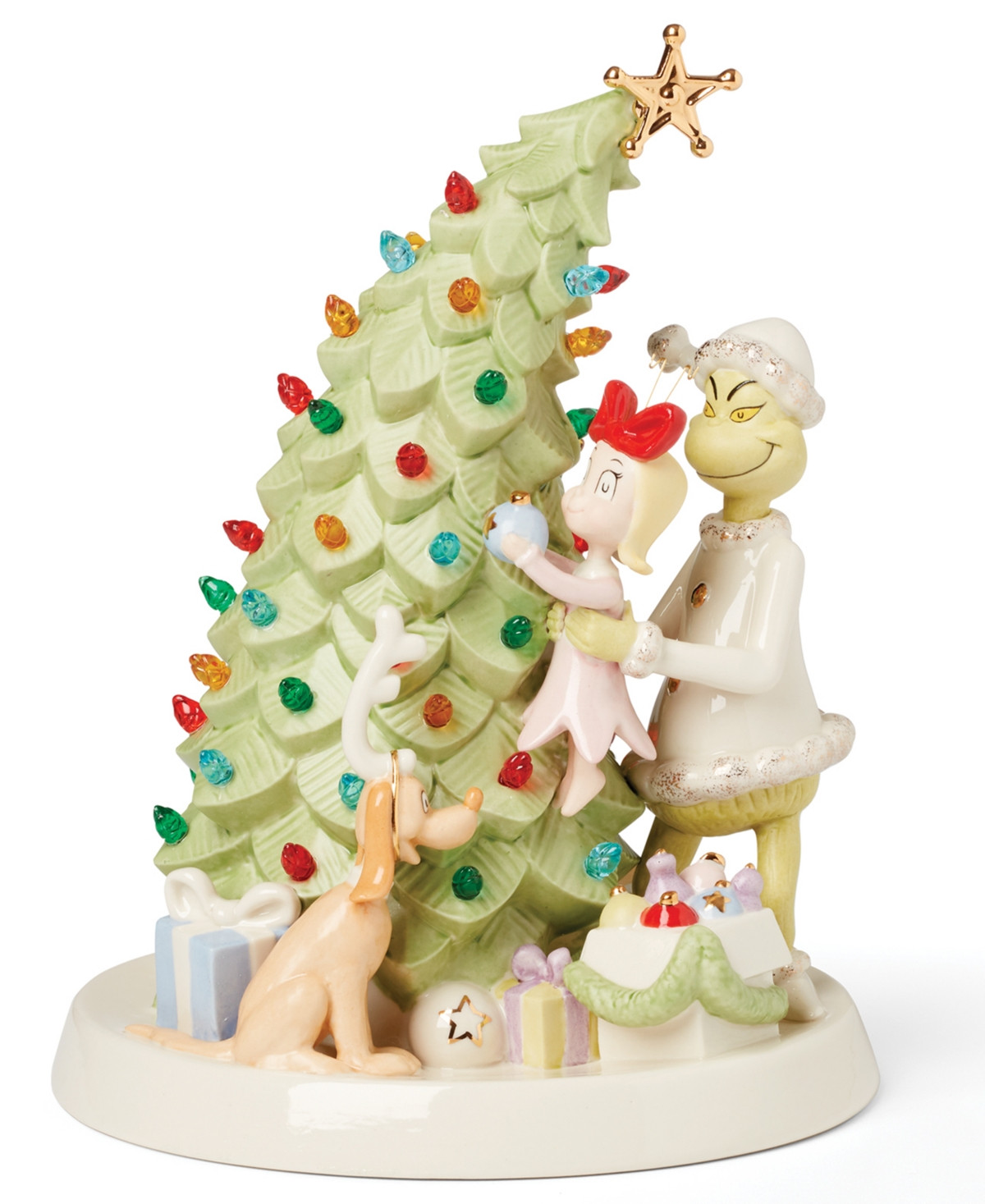 Lenox Grinch Decorates the Christmas Tree Led Figurine | Macy's