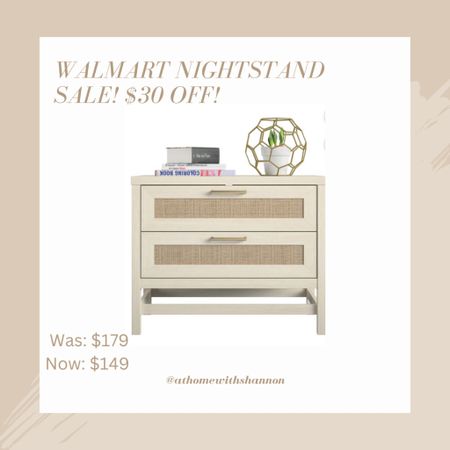 Walmart nightstand sale! Save 30$! This nightstand is so cute and affordable!! Can’t go wrong with this!! #walmart #nightstand #sale

#LTKstyletip #LTKsalealert #LTKhome